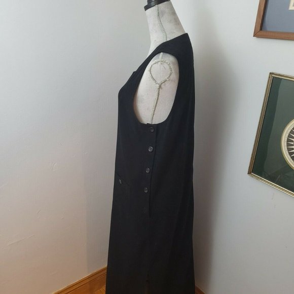 EUC Vintage 90s Retro Goth Talbots Black Velvet Long Maxi Dress Size 8 Pockets - Picture 8 of 11